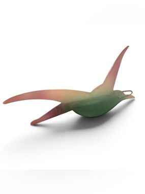 1970’s French Bird Barrette in Translucent Green & Purple, Handmade, Unworn, 4”